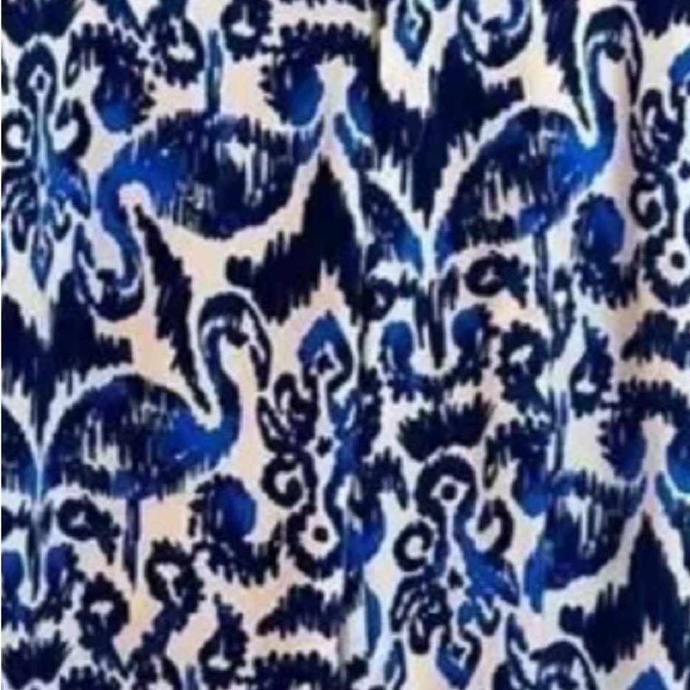 Lilly Pulitzer Lela Crop Pants Resort Navy Beach Bathers Blue White Size 0 - Picture 3 of 4